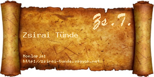 Zsirai Tünde névjegykártya